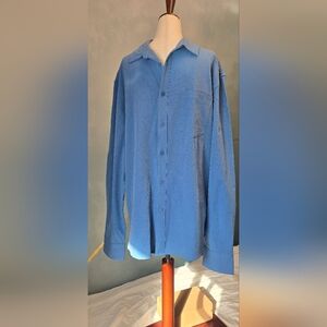 Apt 9 XL Untucked Wrinkle Resistant Button Down Collared Shirt Medium Blue